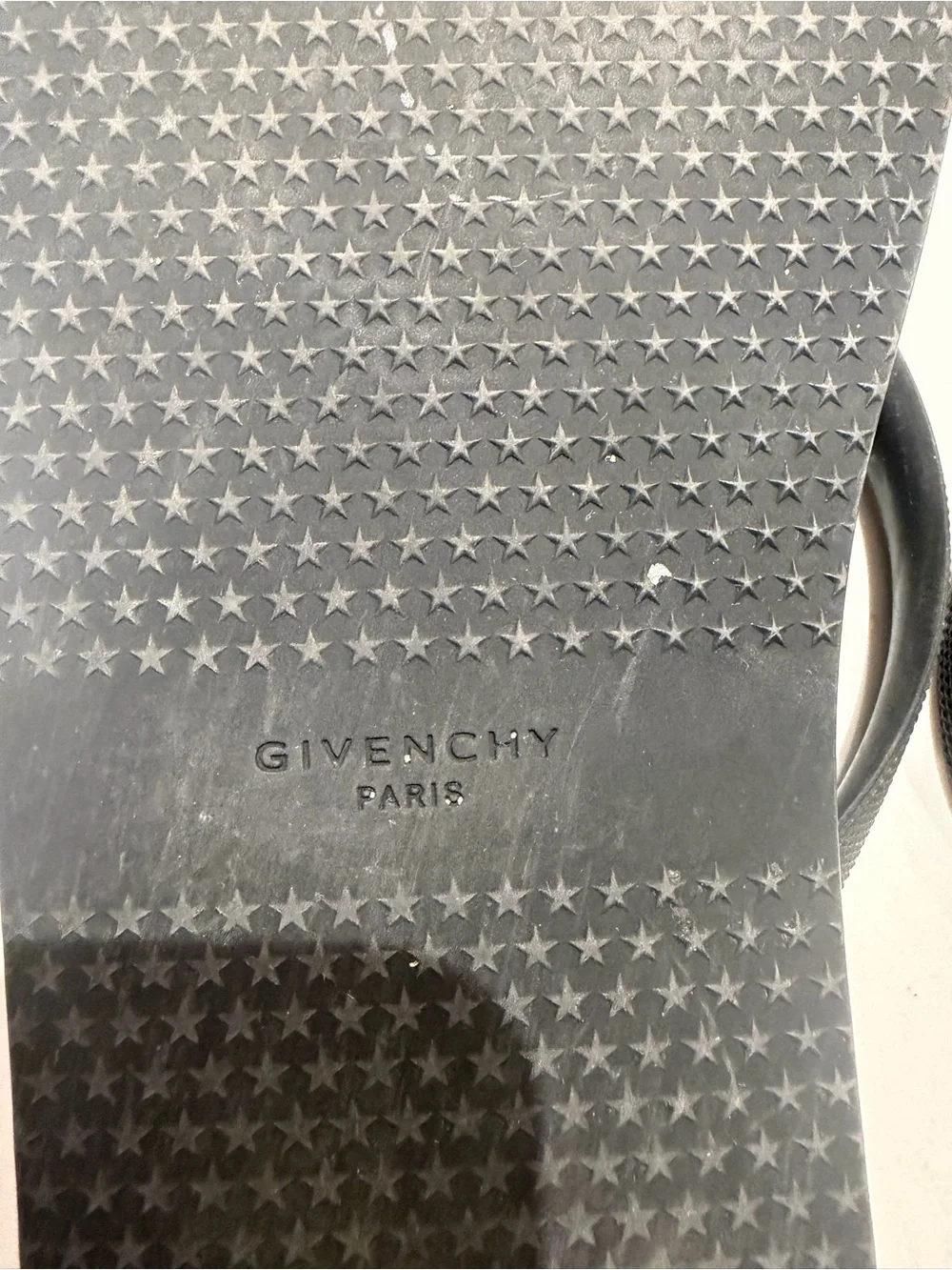Givenchy Black Star-Textured Flip Flops